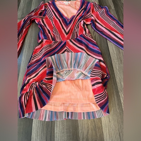 NWT GDP MULTI RED PURPLE STRIPE COCKTAIL DRESS SZ Small - Picture 6 of 13